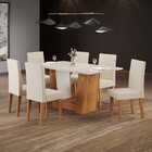 Mesa De Jantar 6 Lugares Venus Mel/blonde/linho/bronze - Vier