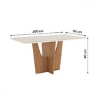 Mesa De Jantar 6 Lugares Vértice/vita Com Vidro Nature/off Wh