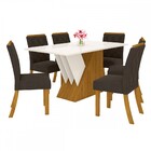 Mesa De Jantar 6 Lugares Vita 100%mdf Nature/off White/marrom