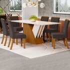 Mesa De Jantar 6 Lugares Vita 100%mdf Nature/off White/marrom