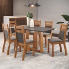 Mesa De Jantar 6 Lugares Vivy Mel/cinza/grafite - Viero Móveis