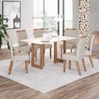 Mesa De Jantar 6 Lugares Yara Nature/off White/linho - Henn