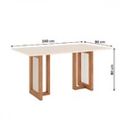 Mesa De Jantar 6 Lugares Yara Nature/off White/linho - Henn