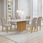 Mesa De Jantar 6 Lugares Zara Arizona Com Vidro 100% Mdf Cina