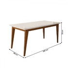 Mesa De Jantar 6 Lugares Zyra Com Vidro Cinamomo/off White -