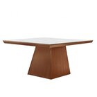 Mesa De Jantar 8 Lugares 135x135cm Tampo Vidro/mdf Pietra Lj