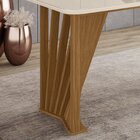 Mesa De Jantar 8 Lugares 200cm Tampo Mdf Com Vidro Canto Arre