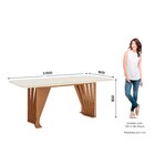 Mesa De Jantar 8 Lugares 200cm Tampo Mdf Com Vidro Canto Arre