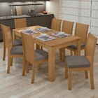 Mesa De Jantar 8 Lugares Athenas Amêndoa Clean/suede Animale