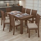 Mesa De Jantar 8 Lugares Athenas Imbuia Clean/veludo Naturale