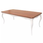 Mesa De Jantar 8 Lugares Clássica Branca Tampo Freijó