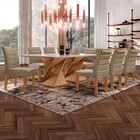 Mesa De Jantar 8 Lugares Genova Com Vidro Cinamomo/off White/