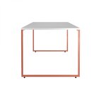 Mesa De Jantar 8 Lugares Industrial Móveis Belo Branco/cobre