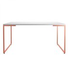 Mesa De Jantar 8 Lugares Industrial Móveis Belo Branco/cobre