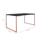 Mesa De Jantar 8 Lugares Industrial Móveis Belo Preto/cobre