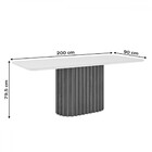 Mesa De Jantar 8 Lugares Legacy Com Vidro Nature/off White/li