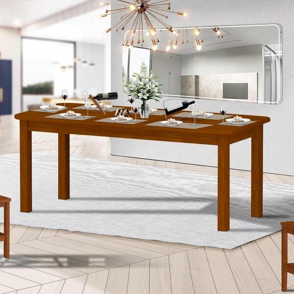 Mesa De Jantar 8 Lugares Madeira Maciça 200cm Mel Safira Nema