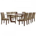 Mesa De Jantar 8 Lugares Nápoles/genova Com Vidro Chocolate/o