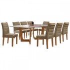 Mesa De Jantar 8 Lugares Nápoles/genova Com Vidro Cinamomo/of