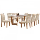 Mesa De Jantar 8 Lugares Nápoles/genova Com Vidro Cinamomo/of