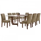 Mesa De Jantar 8 Lugares Nápoles/luísa Com Vidro Chocolate/of