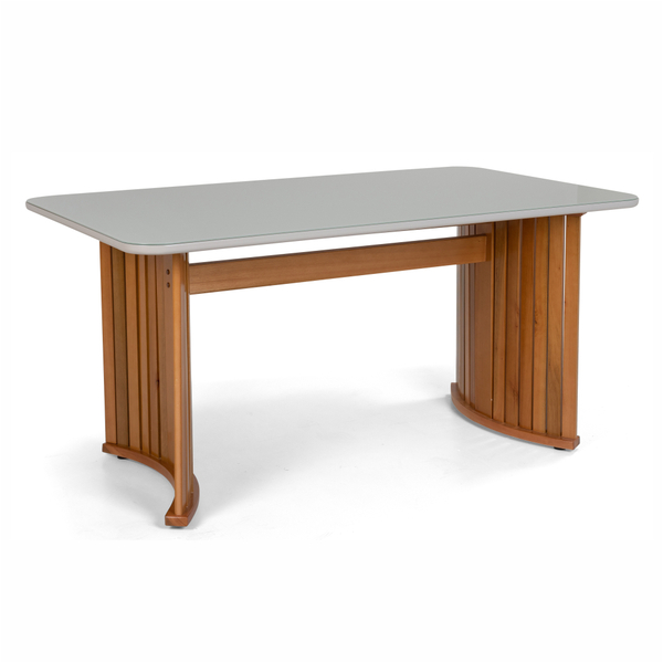 Mesa De Jantar 8 Lugares Retangular 180x90 Tampo De Vidro Em