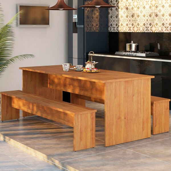 Mesa De Jantar 8 Lugares Salin Mel - Viero Móveis