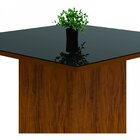 Mesa De Jantar 8 Lugares Tampo Vidro 120cm Chanel  Pinho/preto