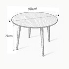 Mesa De Jantar 90cm Redonda Tampo Laminado Em Madeira Slim  M