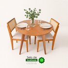 Mesa De Jantar 90cm Redonda Tampo Laminado Em Madeira Slim  M