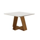 Mesa De Jantar 90x90cm Tampo Em Vidro/laca Grécia Castanho Ci