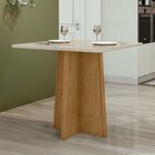 Mesa De Jantar 90x90cm Tampo Mdf/vidro Celebrare Móveis Lopas