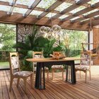 Mesa De Jantar  6 Lugares Oval Ripada Tampo Mdf Nature Freijó