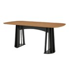 Mesa De Jantar  6 Lugares Oval Ripada Tampo Mdf Nature Freijó