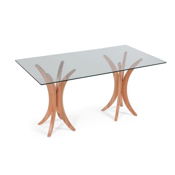 Mesa De Jantar  Tampo De Vidro Retangular  - Natural