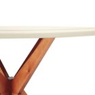 Mesa De Jantar Acássia Tampo Em Mdf Com Vidro E Base Em Madei