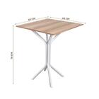 Mesa De Jantar Aço 4 Lugares 68cm Branco Carvalho Atticus Sho