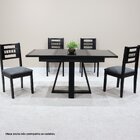 Mesa De Jantar Afrodite Extensível 148cm Tampo De Vidro Preto