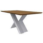 Mesa De Jantar Alana 160 Cm Imbuia Base Off White - D'rossi