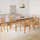 Mesa De Jantar Alegra 160x80 Com 6 Cadeiras Jade Encosto Tela