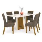 Mesa De Jantar Alfa 160cm 6 Cadeiras Vita - Nature/off White