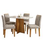 Mesa De Jantar Ana 120x80 Com 4 Cadeiras Amanda - Pr Móveis