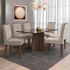 Mesa De Jantar Ana 160x90 Com 6 Cadeiras Amanda - Pr Móveis