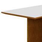 Mesa De Jantar Ane Com Vidro Imbuia E Branco