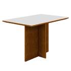 Mesa De Jantar Ane Com Vidro Imbuia E Branco