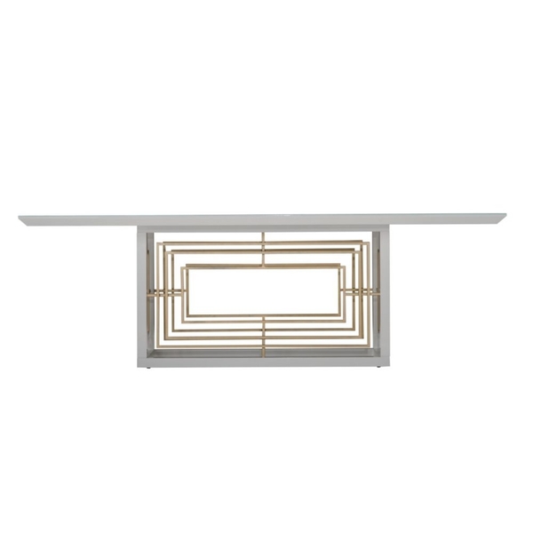 Mesa De Jantar Apollo Laca Branco E Dourado 240x110cm Fino Mó