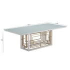 Mesa De Jantar Apollo Laca Branco E Dourado 240x110cm Fino Mó