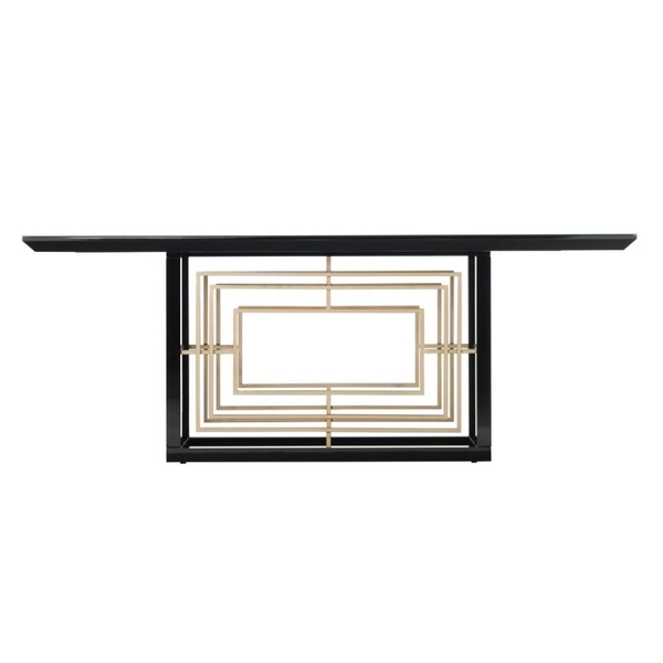 Mesa De Jantar Apollo Laca Preto E Dourado 240x110cm Fino Móv
