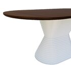 Mesa De Jantar Apollo Tampo Oblongo 180x90cm Branco/amêndoa