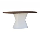 Mesa De Jantar Apollo Tampo Oblongo 180x90cm Branco/amêndoa